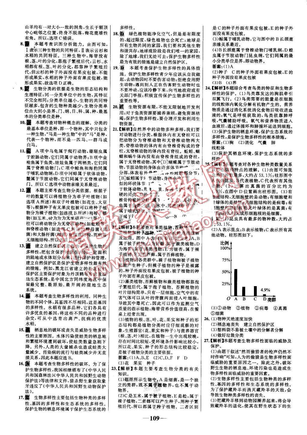 2016年世紀(jì)金榜百練百勝八年級(jí)生物上冊(cè)人教版 第23頁(yè)