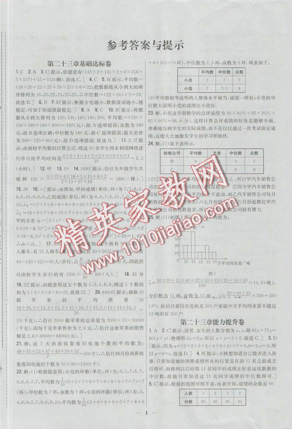 2016年新教材完全考卷九年級數(shù)學(xué)上冊冀教版 第1頁