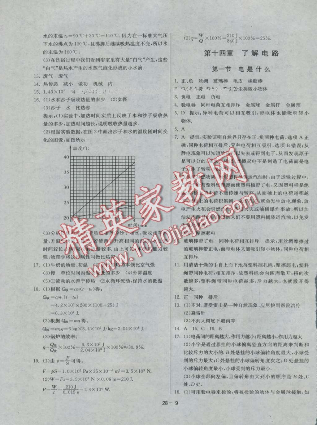 2016年课时训练九年级物理上册沪科版 第9页