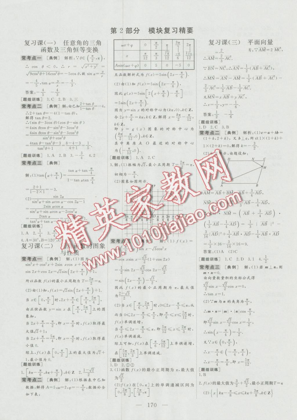 2016年三維設(shè)計高中新課標(biāo)同步課堂高中必修4數(shù)學(xué) 第10頁