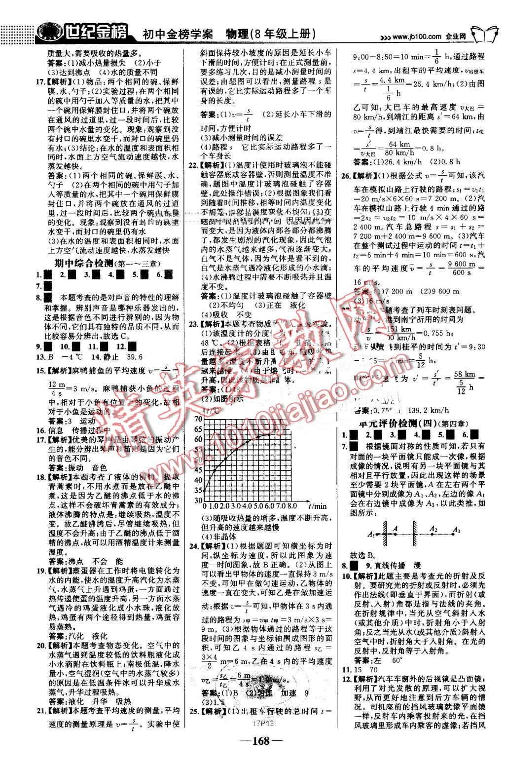 2016年世纪金榜金榜学案八年级物理上册人教版 第21页