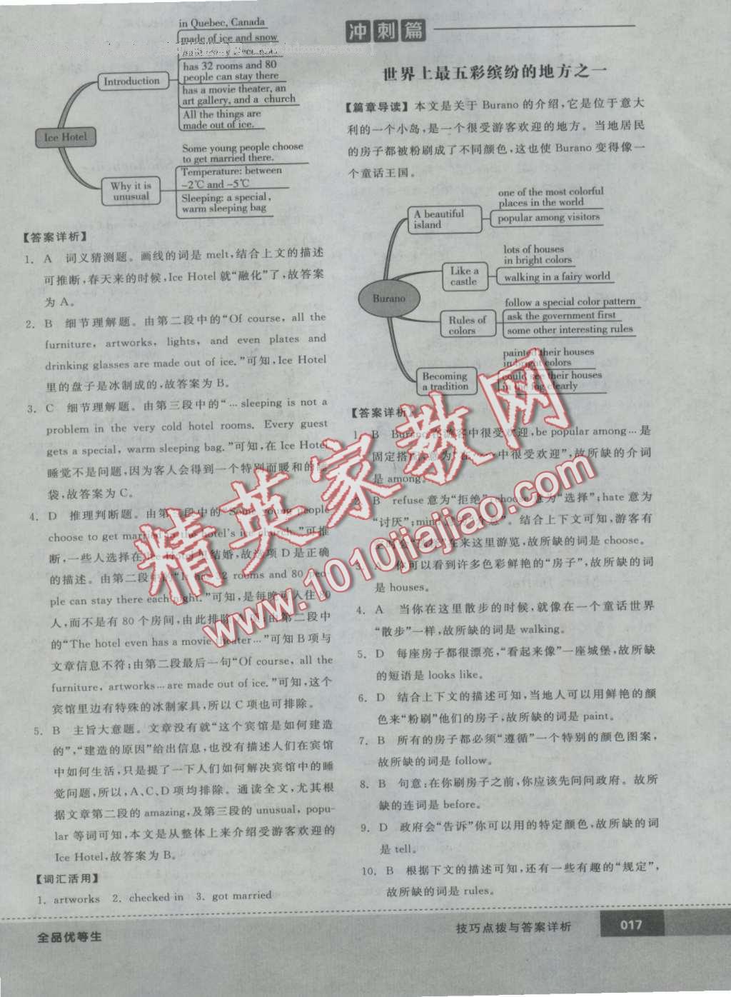 2016年全品优等生完形填空加阅读理解八年级英语上册人教版 第17页