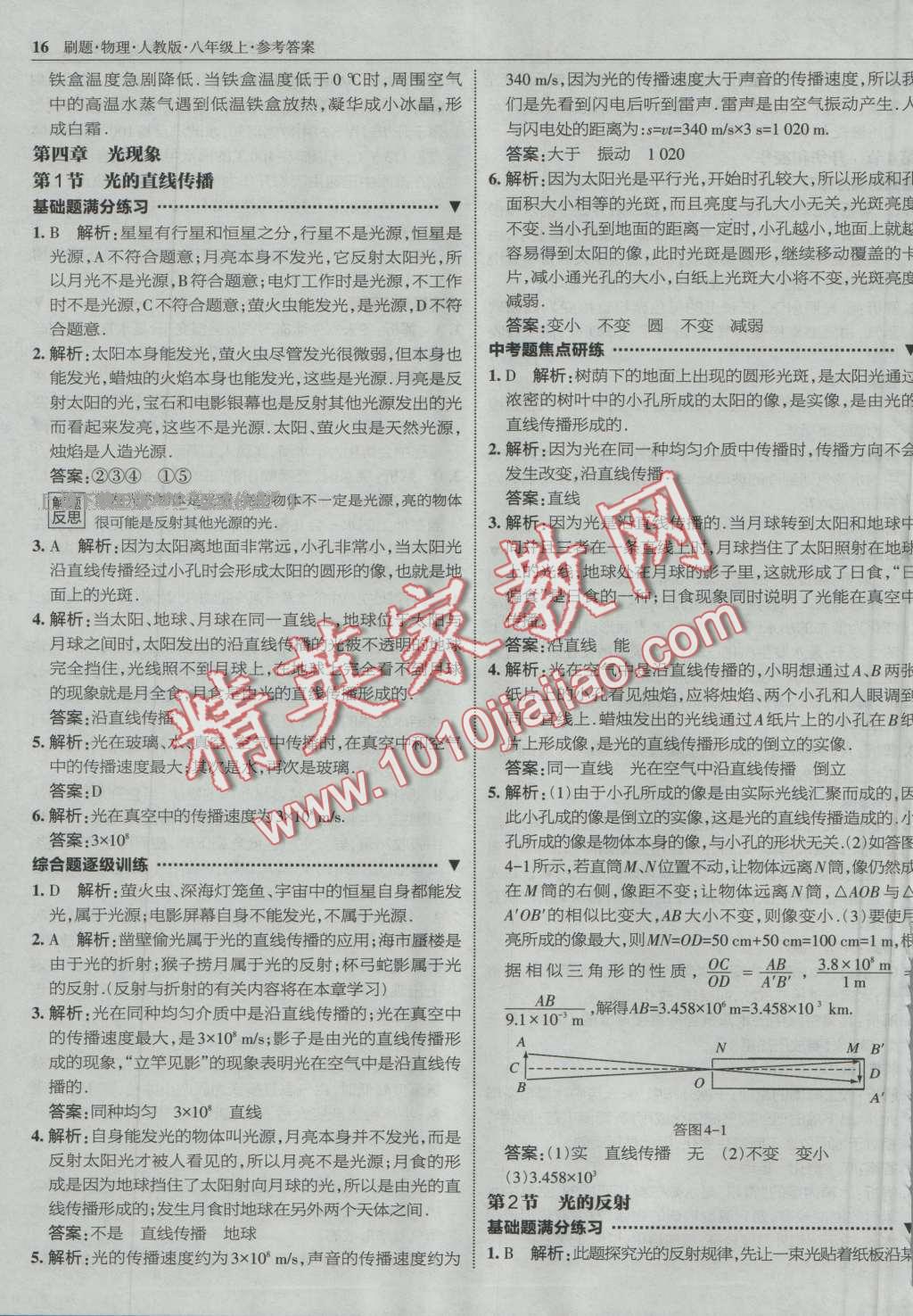 2016年北大綠卡刷題八年級(jí)物理上冊(cè)人教版 第15頁