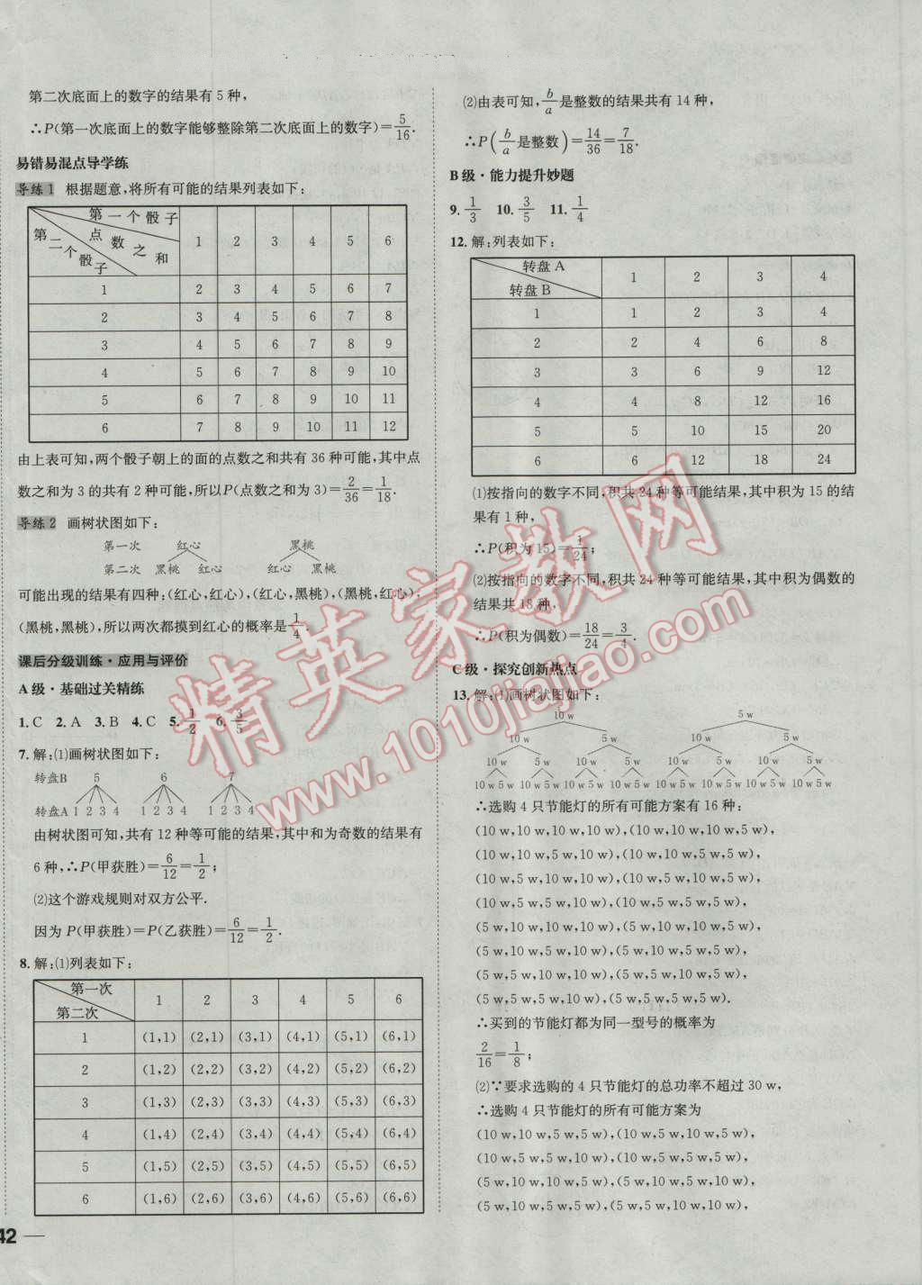 2016年名校秘題全程導(dǎo)練九年級(jí)數(shù)學(xué)上冊(cè)人教版 第56頁(yè)