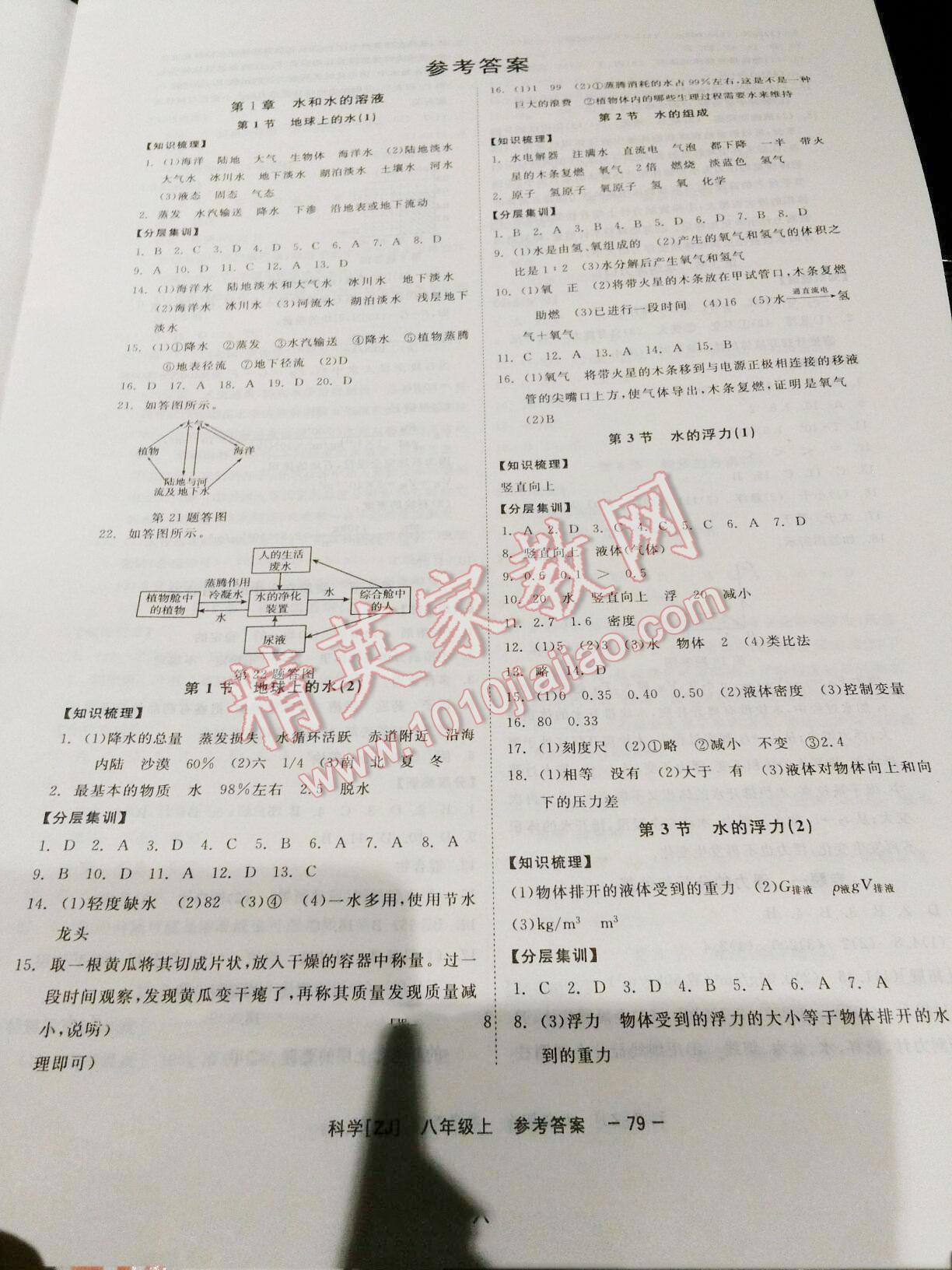 2016年全效学习八年级科学上册华师大版创新版 第1页