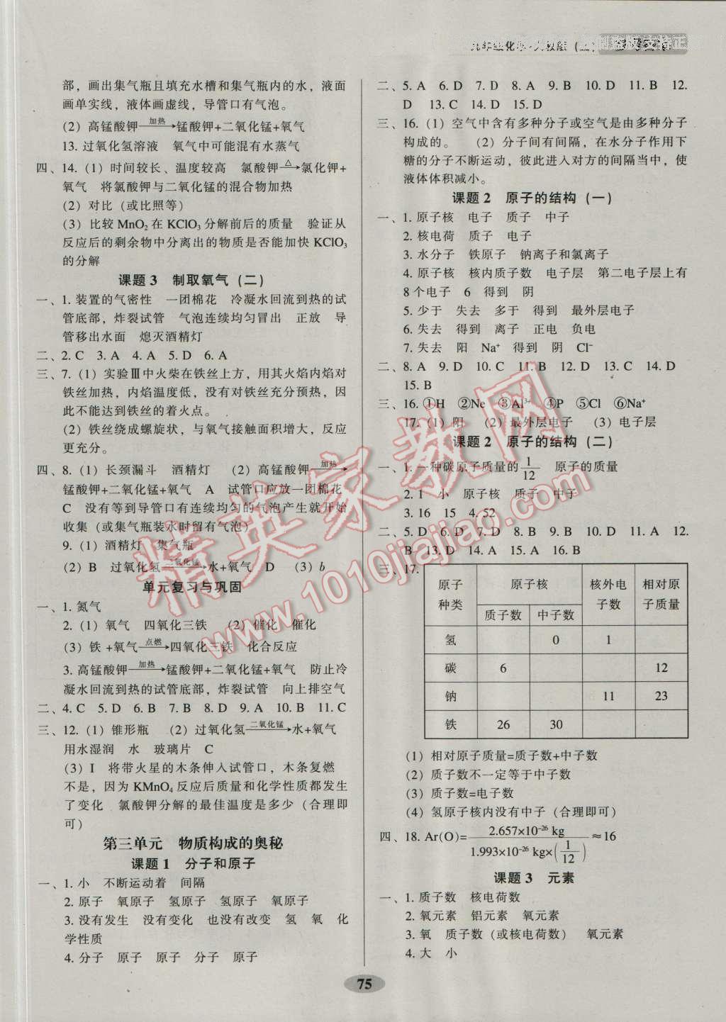 2016年隨堂小考九年級化學(xué)上冊人教版 第3頁