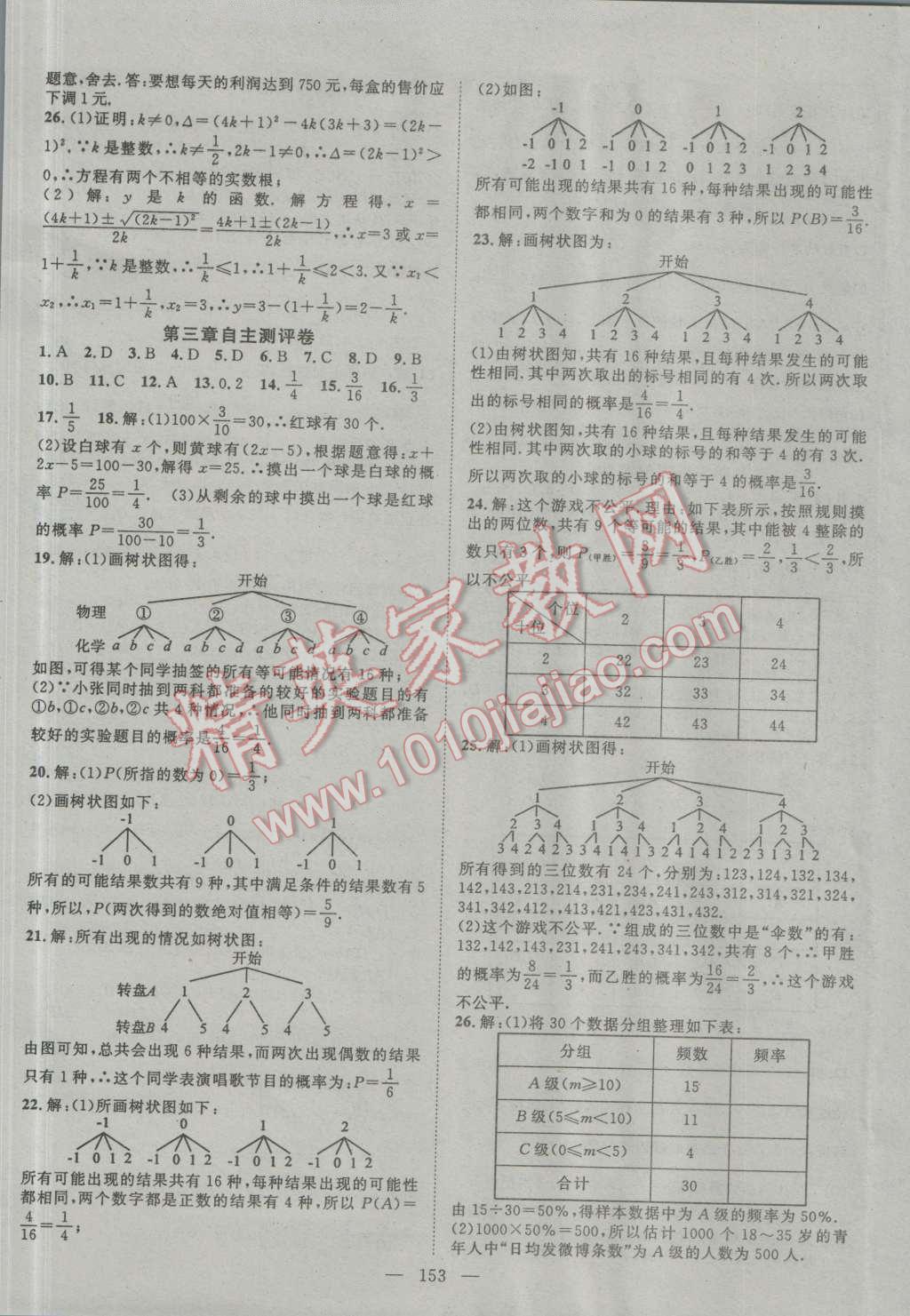 2015年名師課堂導學案九年級數(shù)學上冊北師大版 第13頁