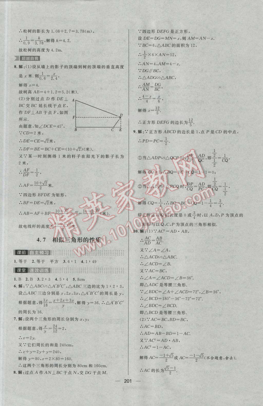 2016年陽光計(jì)劃九年級(jí)數(shù)學(xué)上冊(cè)北師大版 第37頁