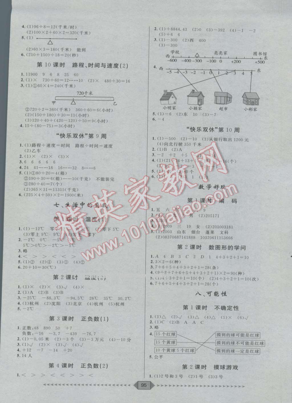 2016年陽光計劃第一步四年級數(shù)學上冊北師大版 第7頁