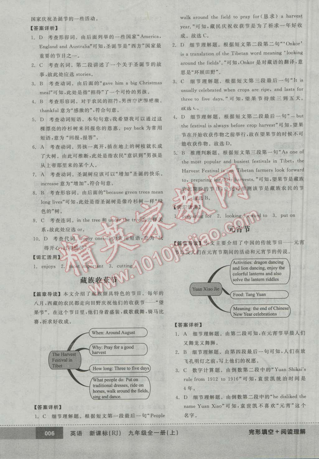 2016年全品优等生完形填空加阅读理解九年级英语全一册上人教版 第6页