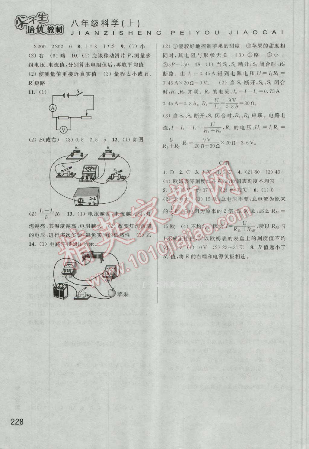 2016年尖子生培优教材八年级科学上册 第11页