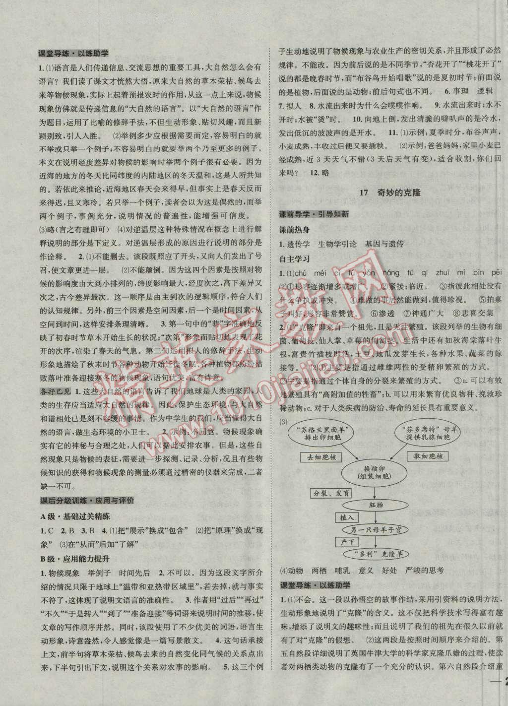 2016年名校秘題全程導(dǎo)練八年級語文上冊人教版 第15頁