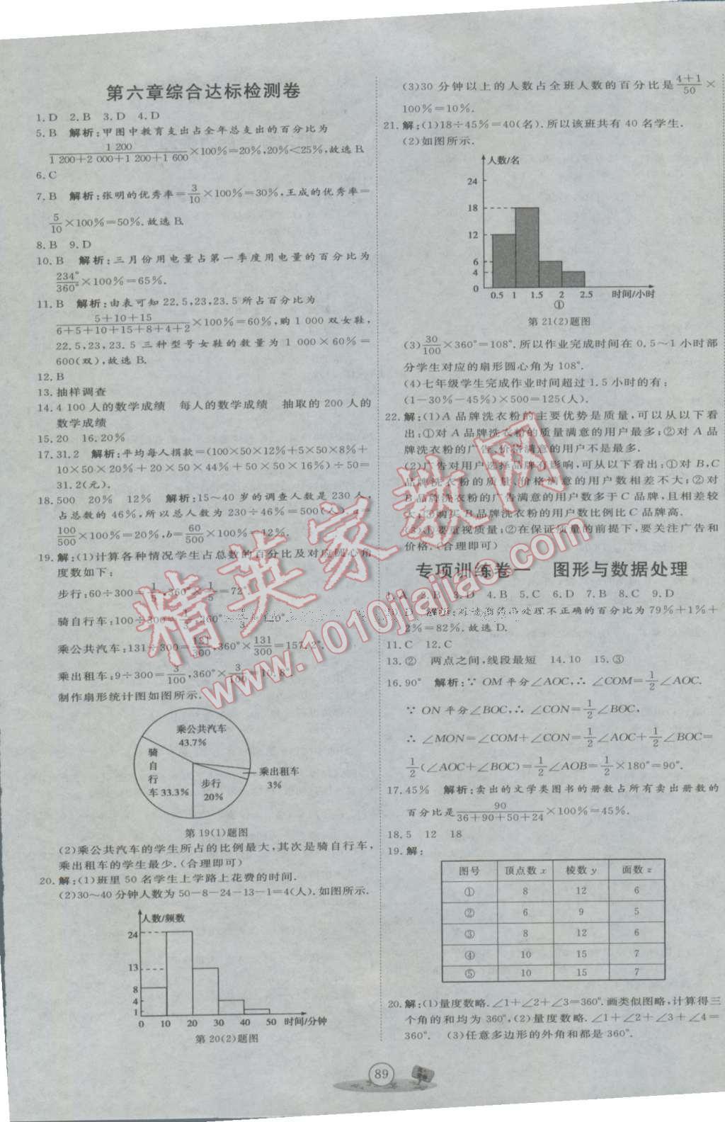 2016年優(yōu)加密卷七年級(jí)數(shù)學(xué)上冊(cè)B版 參考答案第9頁(yè)