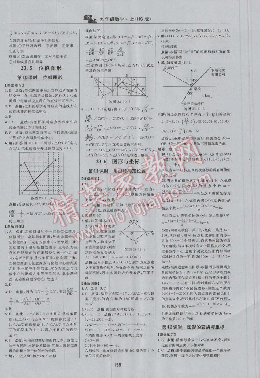 2016年点拨训练九年级数学上册华师大版 参考答案第28页