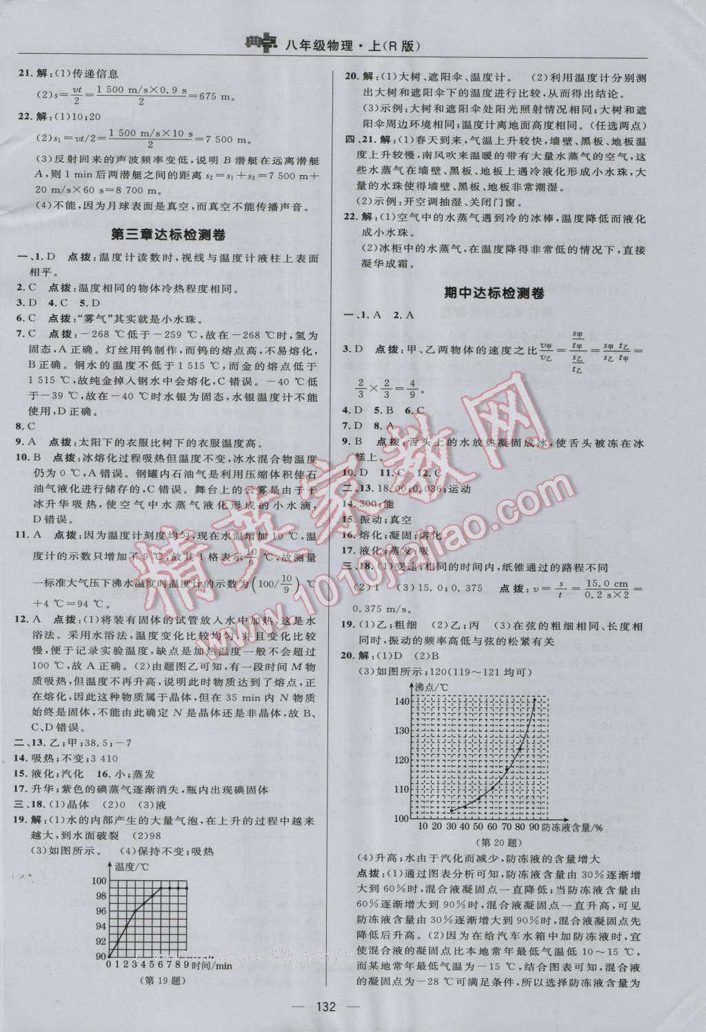 2016年综合应用创新题典中点八年级物理上册人教版 参考答案第2页