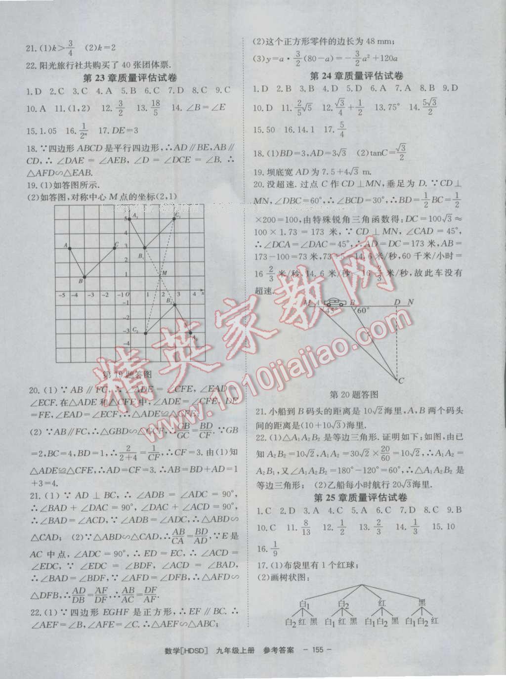 2016年全效學(xué)習(xí)九年級(jí)數(shù)學(xué)上冊(cè)華師大版 參考答案第19頁(yè)