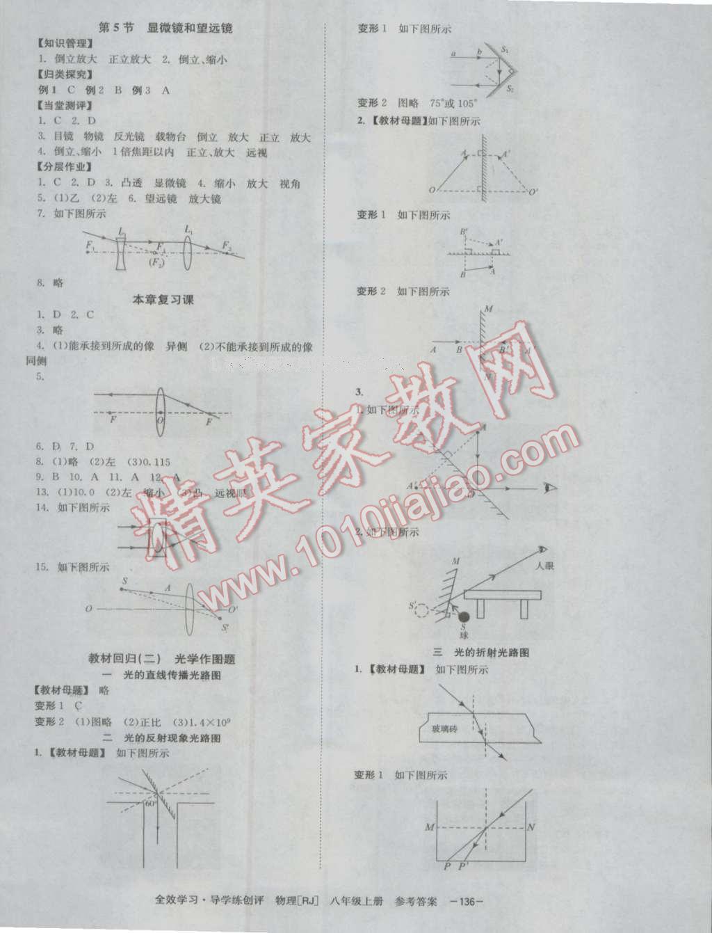 2016年全效學(xué)習(xí)八年級物理上冊人教版 參考答案第8頁