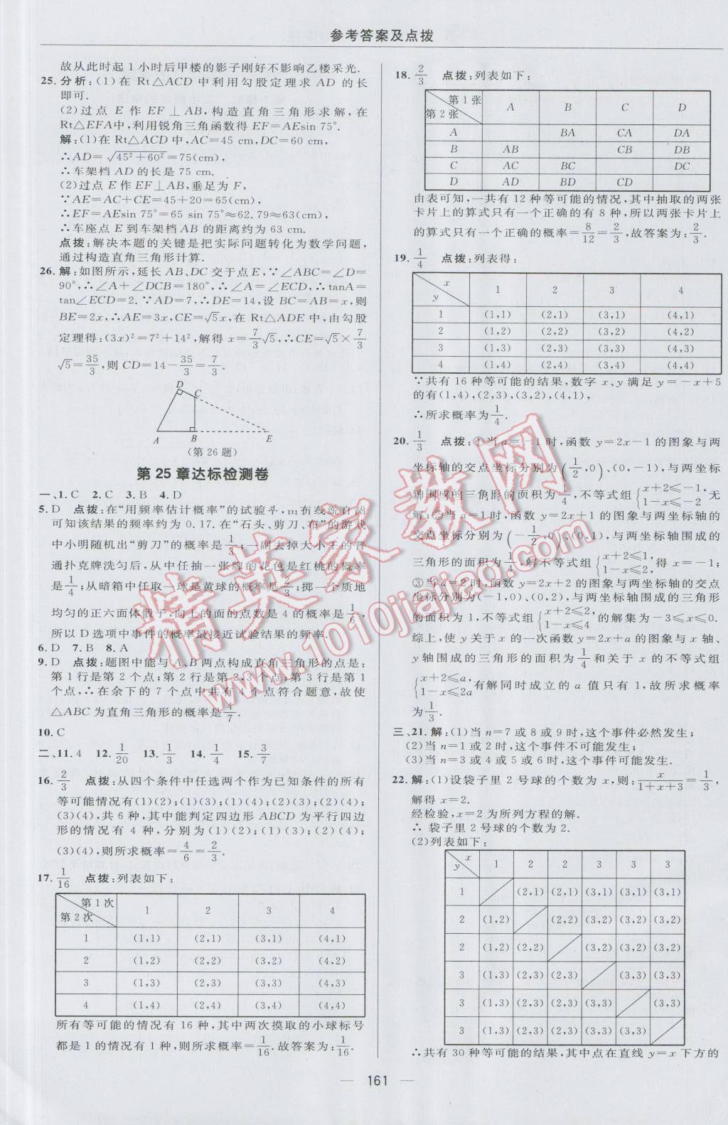 2016年综合应用创新题典中点九年级数学上册华师大版 参考答案第5页