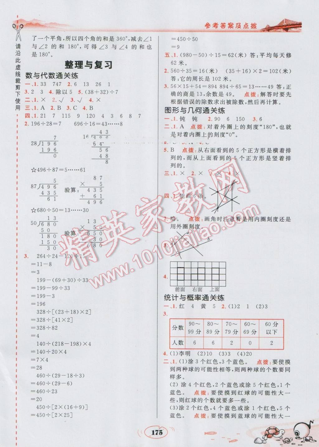 2016年特高级教师点拨四年级数学上册苏教版 参考答案第17页