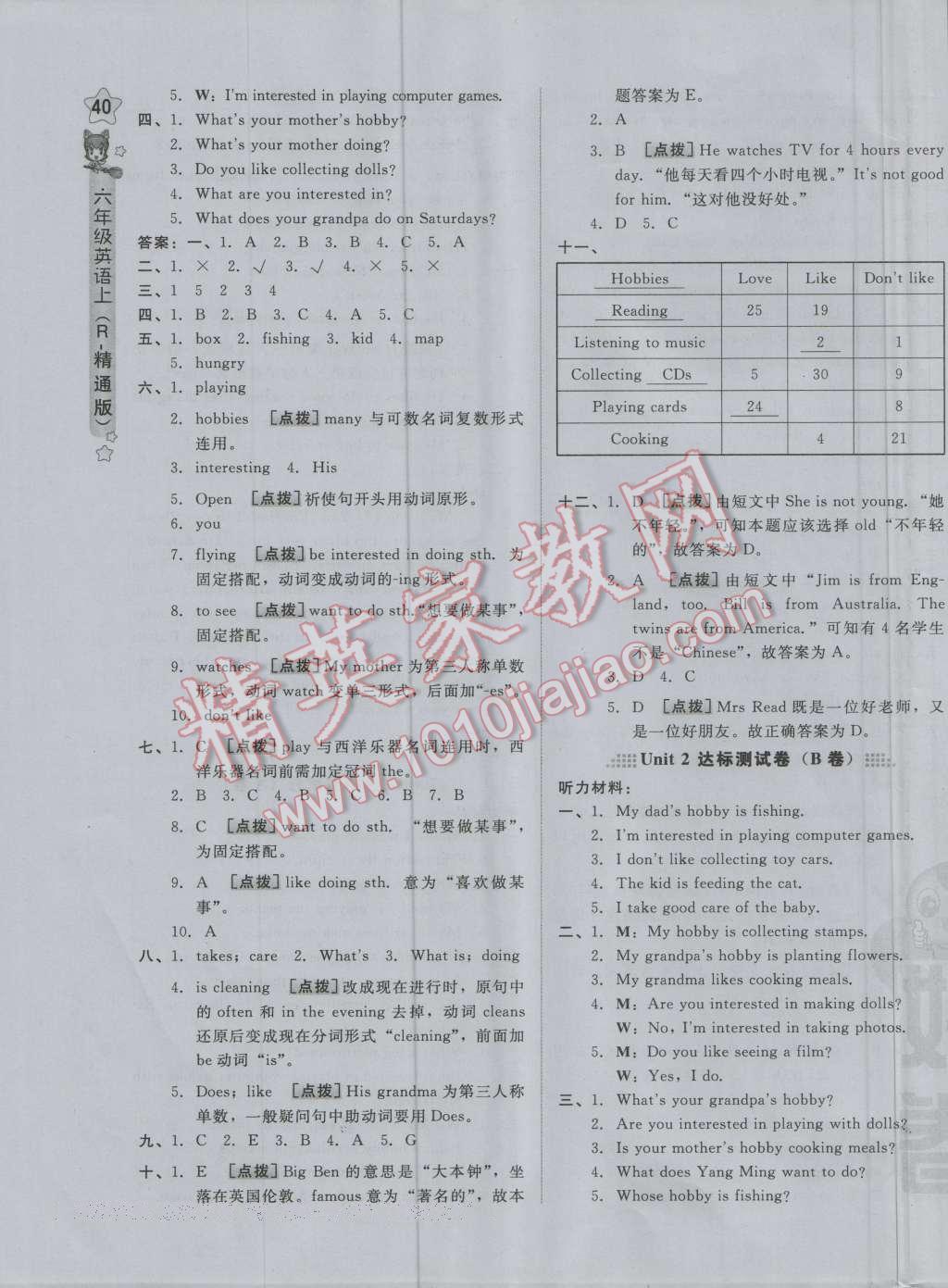 2016年好卷六年级英语上册人教精通版三起 第3页