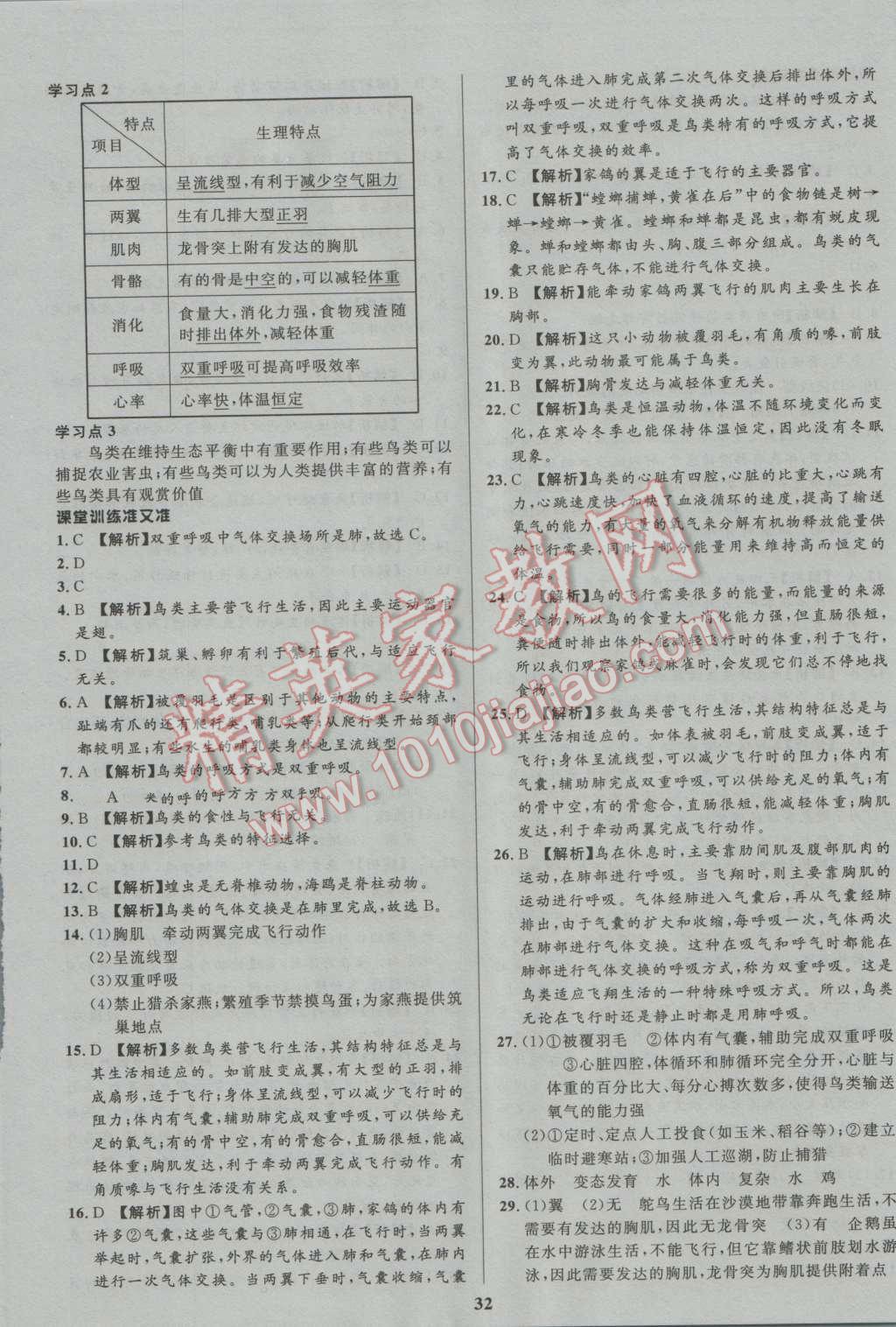 2016年天梯学案初中同步新课堂八年级生物上册鲁教版五四制 参考答案第8页