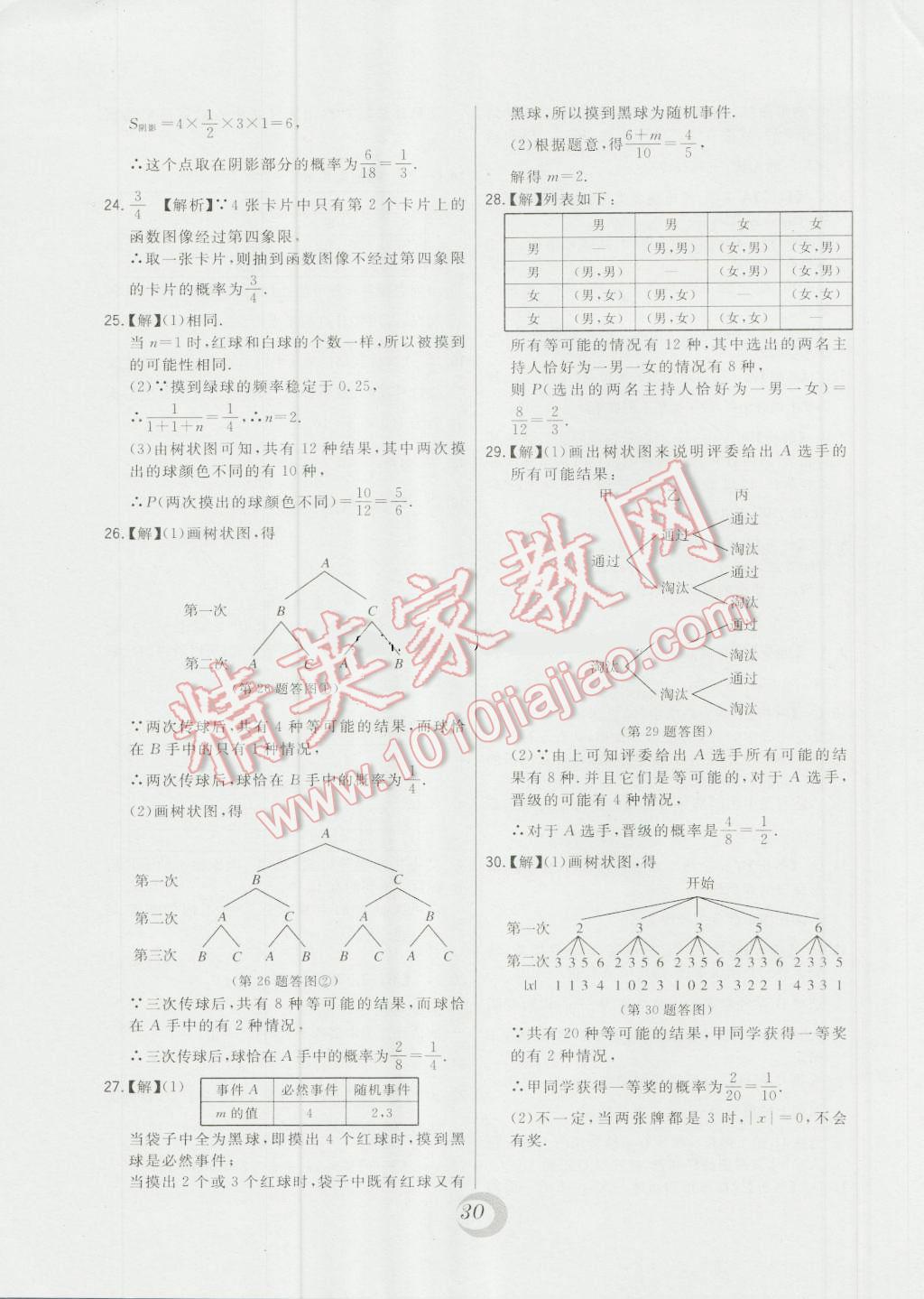 2016年北大綠卡九年級(jí)數(shù)學(xué)上冊(cè)華師大版 第51頁(yè)