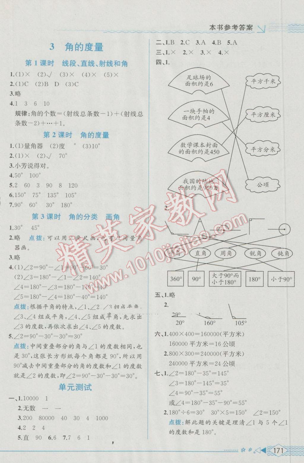 2016年教材解讀四年級數(shù)學上冊人教版 參考答案第3頁