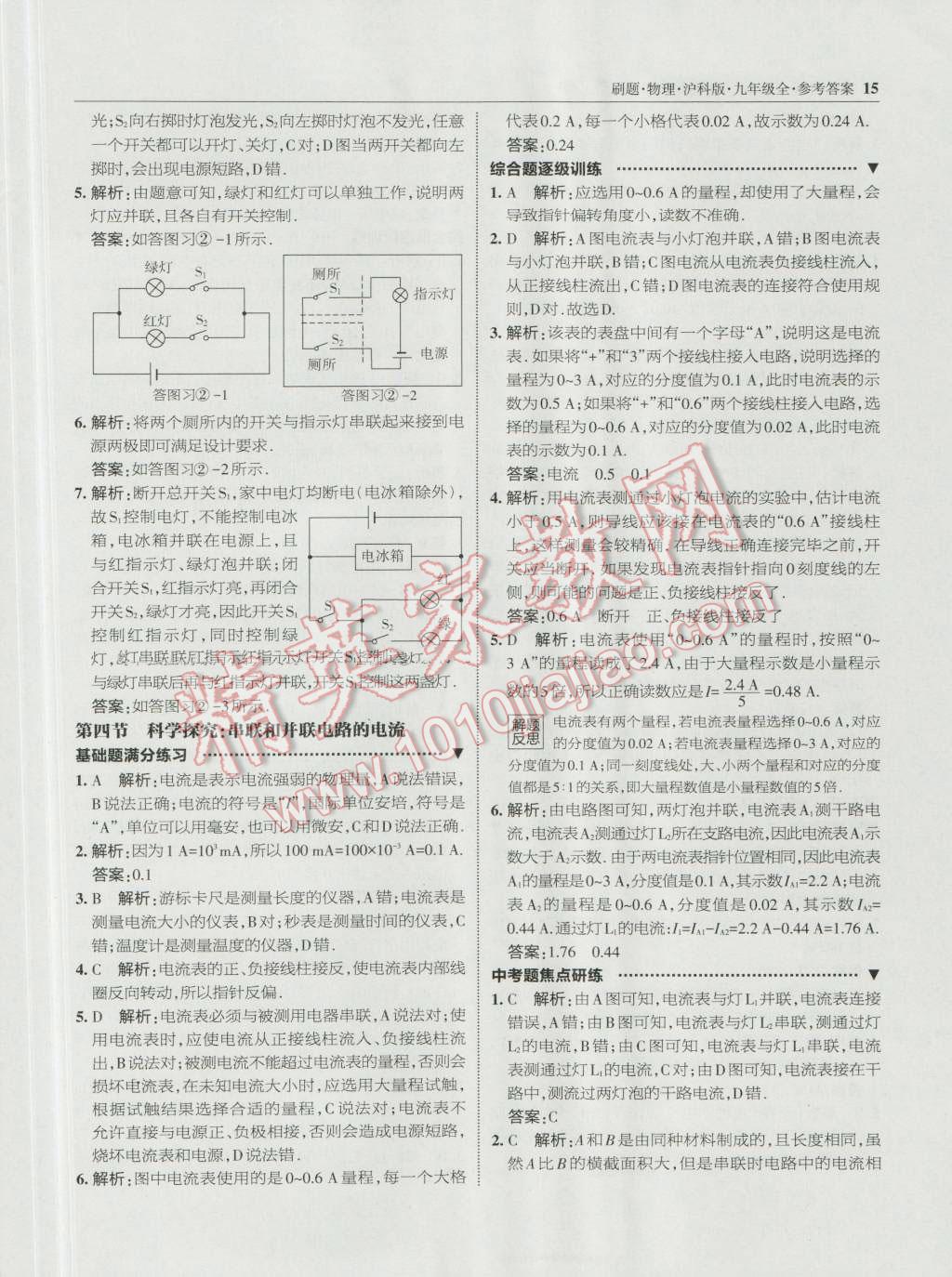 2016年北大绿卡刷题九年级物理全一册沪科版 第14页