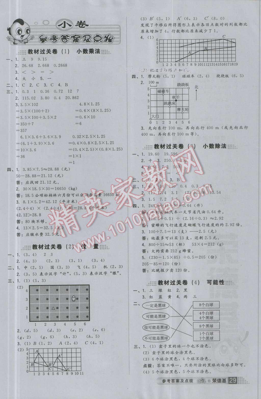 2016年好卷五年级数学上册人教版 第1页