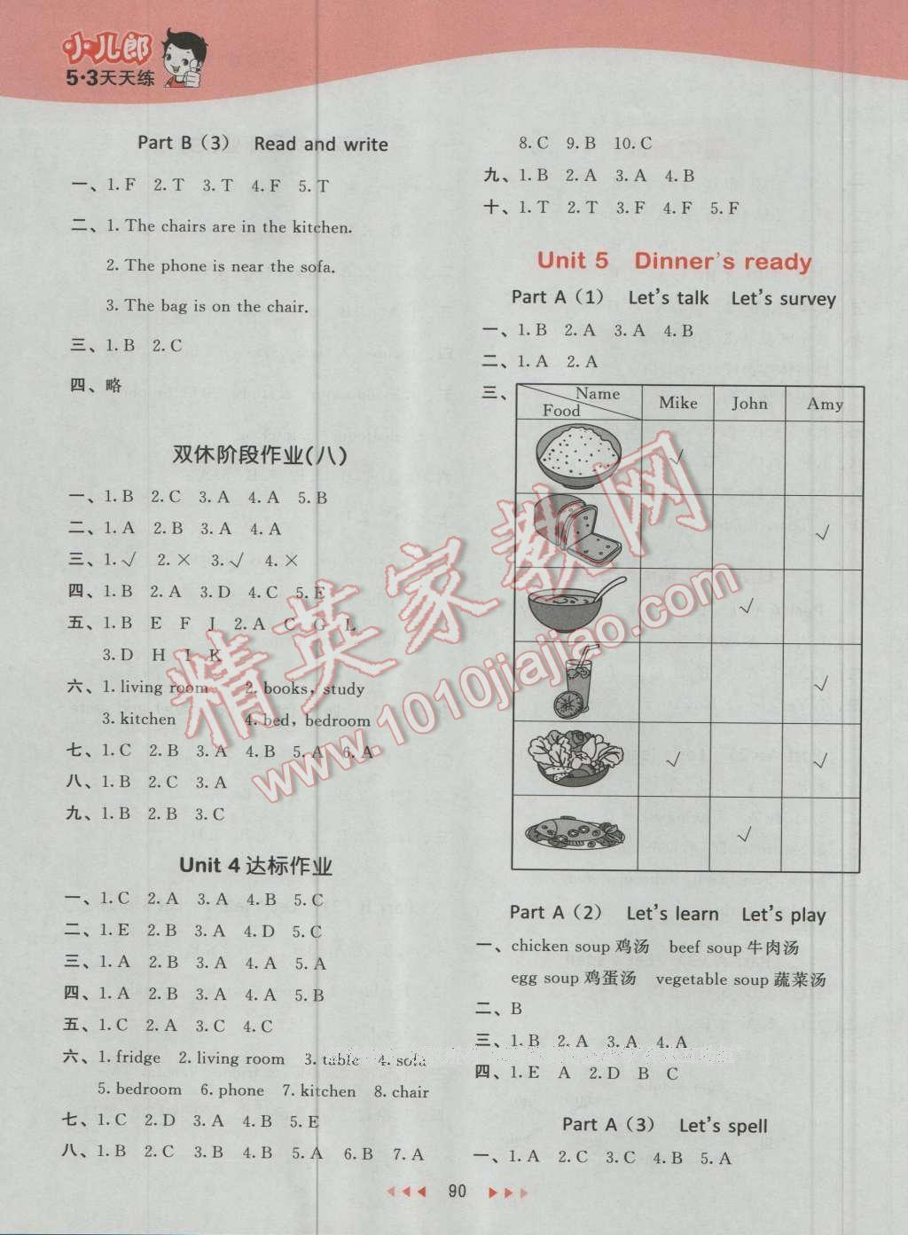 2016年53天天練小學(xué)英語四年級(jí)上冊(cè)人教PEP版 第6頁