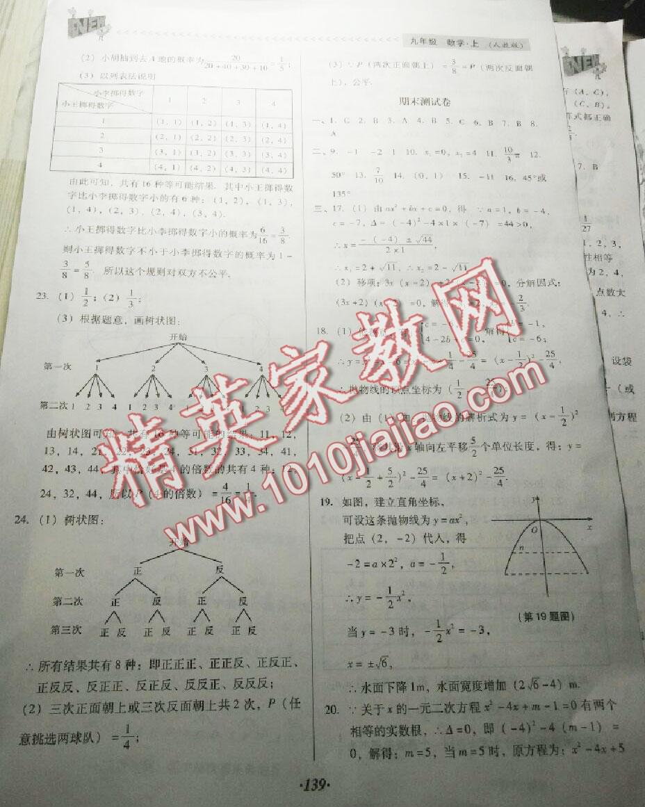 2016年全优点练课计划九年级数学上册人教版 第23页