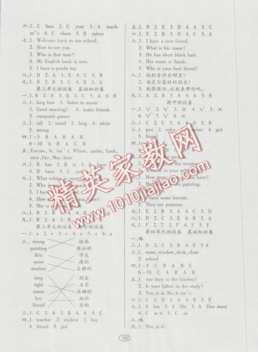 2016年培優(yōu)奪冠金卷四年級(jí)英語(yǔ)上冊(cè)人教版 第2頁(yè)