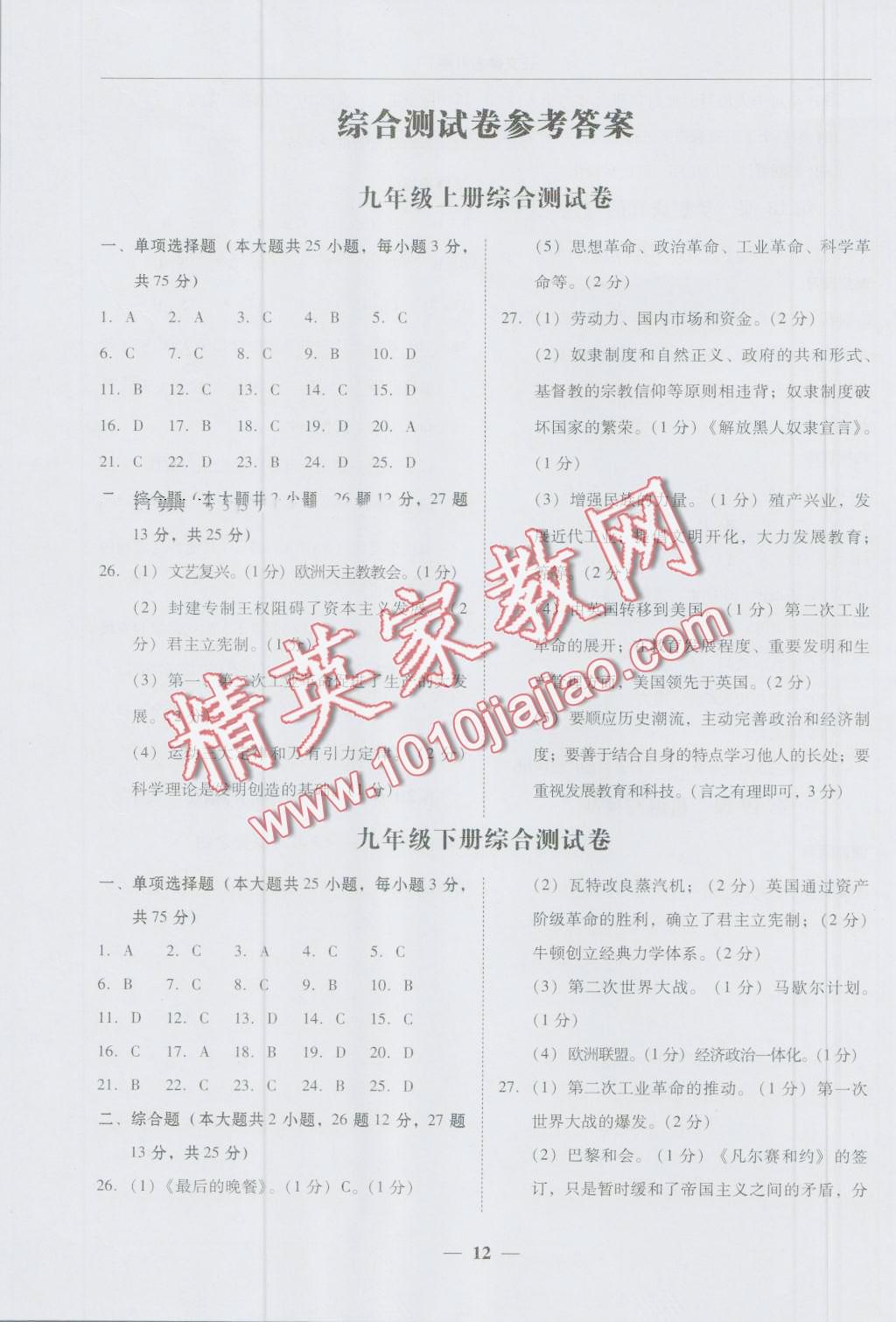 2016年易百分百分導(dǎo)學(xué)九年級(jí)歷史全一冊(cè)北師大版 第12頁