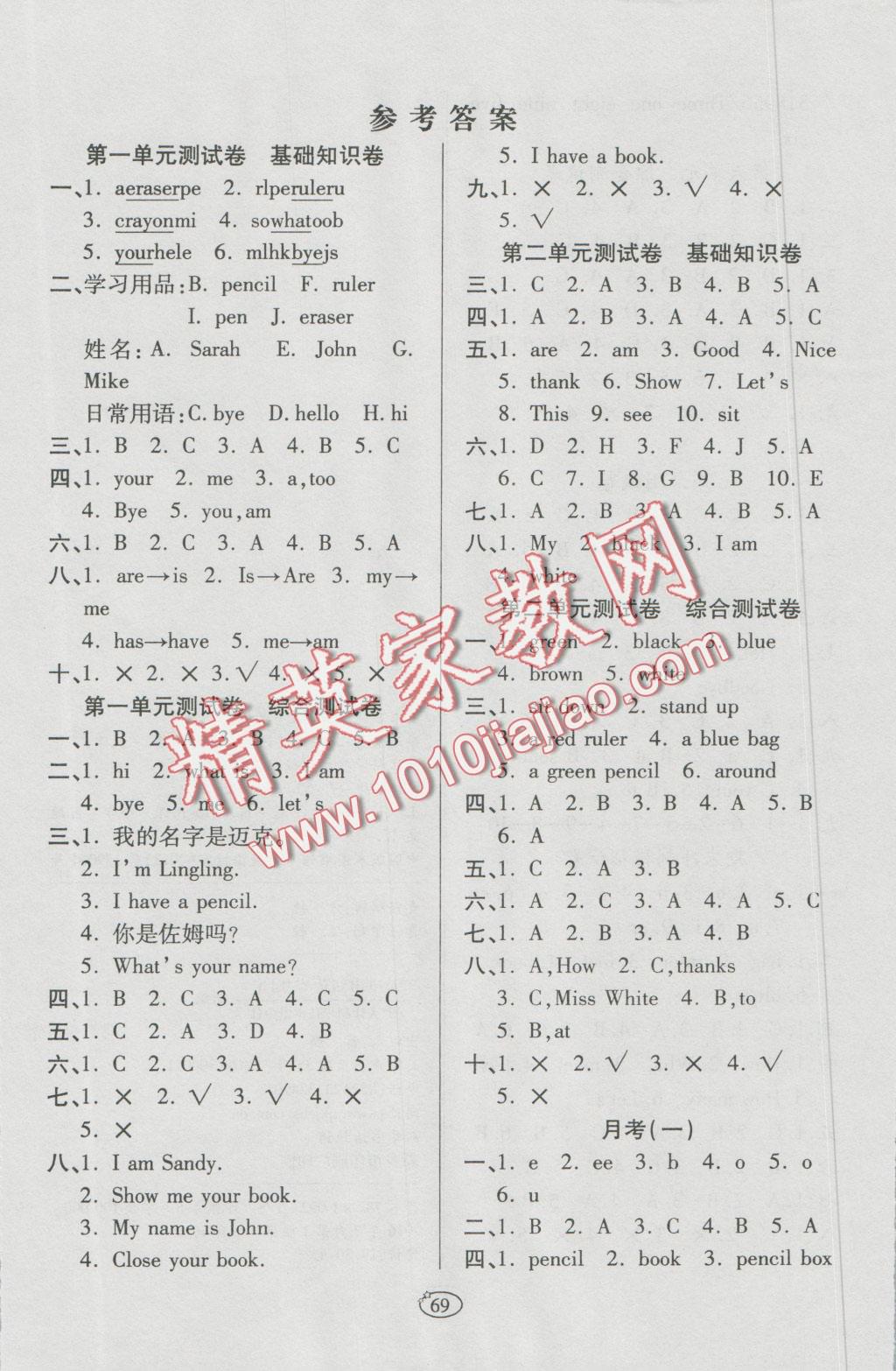 2016年培優(yōu)奪冠金卷三年級(jí)英語(yǔ)上冊(cè)人教版 第1頁(yè)