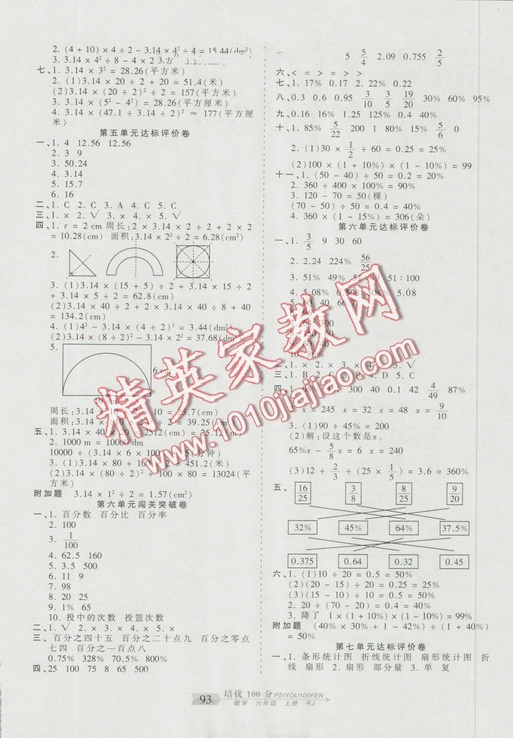 2016年王朝霞培优100分六年级数学上册人教版 第5页