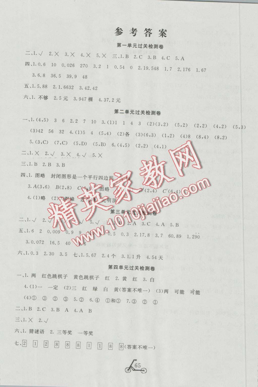 2016年小學(xué)奪冠單元檢測卷五年級(jí)數(shù)學(xué)上冊人教版 第1頁