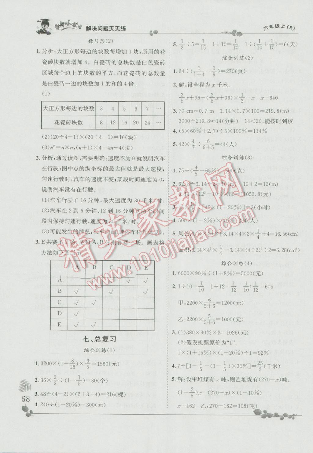 2016年黃岡小狀元解決問題天天練六年級(jí)上冊(cè)人教版 第10頁