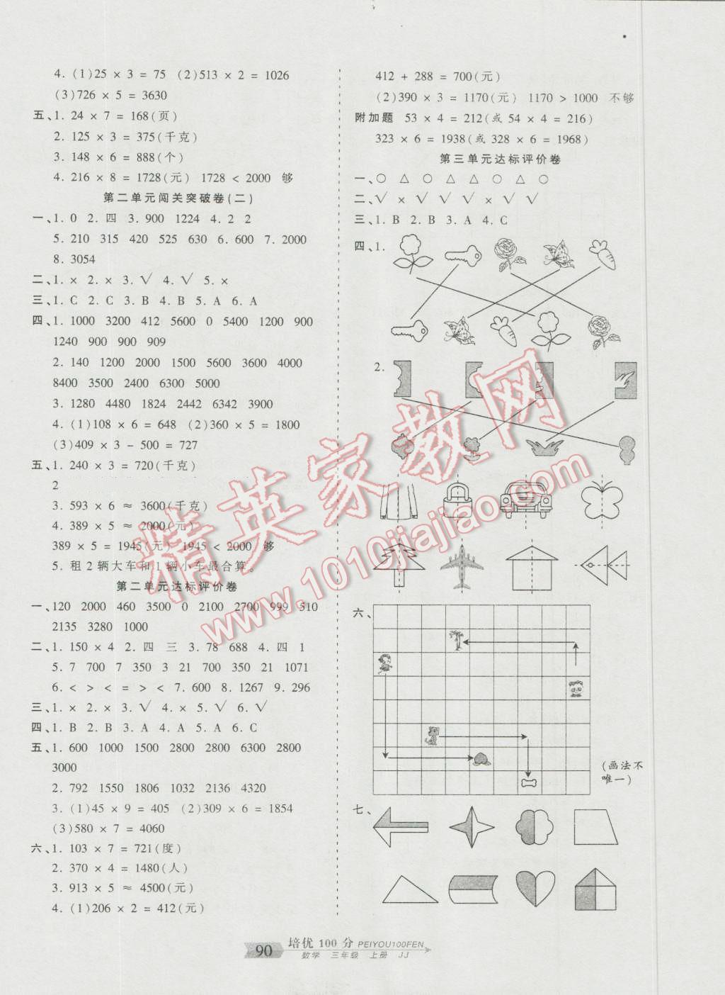 2016年王朝霞培優(yōu)100分三年級數(shù)學(xué)上冊冀教版 第2頁