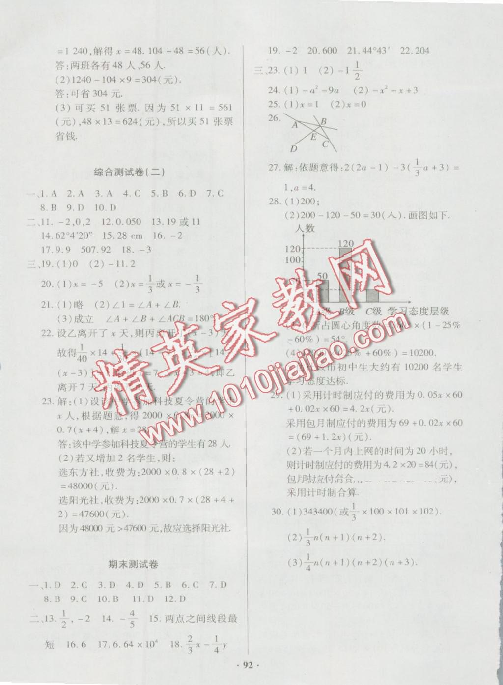 2016年優(yōu)化奪標單元測試卷七年級數(shù)學(xué)上冊北師大版 第8頁