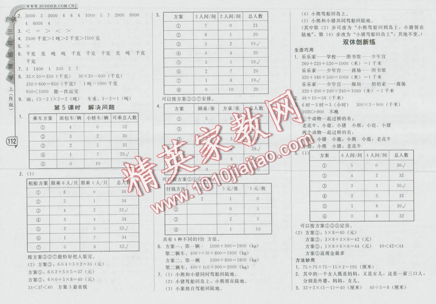 2016年綜合應(yīng)用創(chuàng)新題典中點(diǎn)三年級(jí)數(shù)學(xué)上冊(cè)人教版 第4頁(yè)