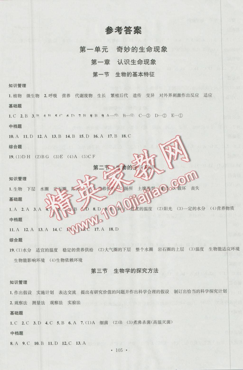 2016年名校課堂滾動(dòng)學(xué)習(xí)法七年級(jí)生物上冊(cè)濟(jì)南版 第1頁