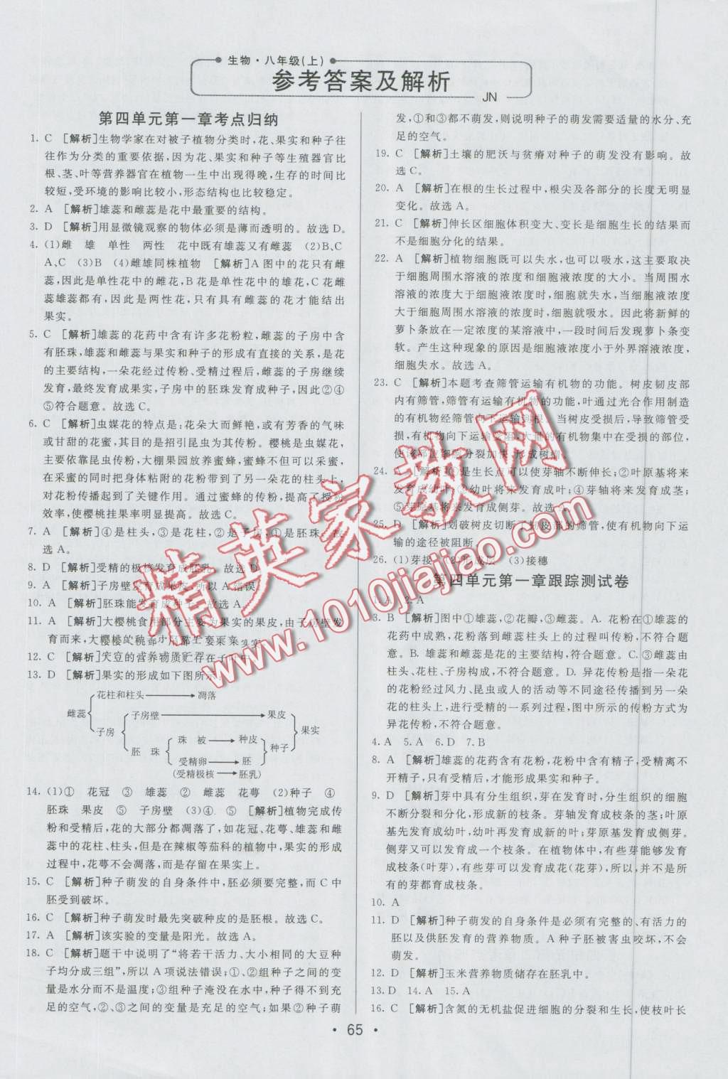 2016年期末考向标海淀新编跟踪突破测试卷八年级生物上册济南版 第1页