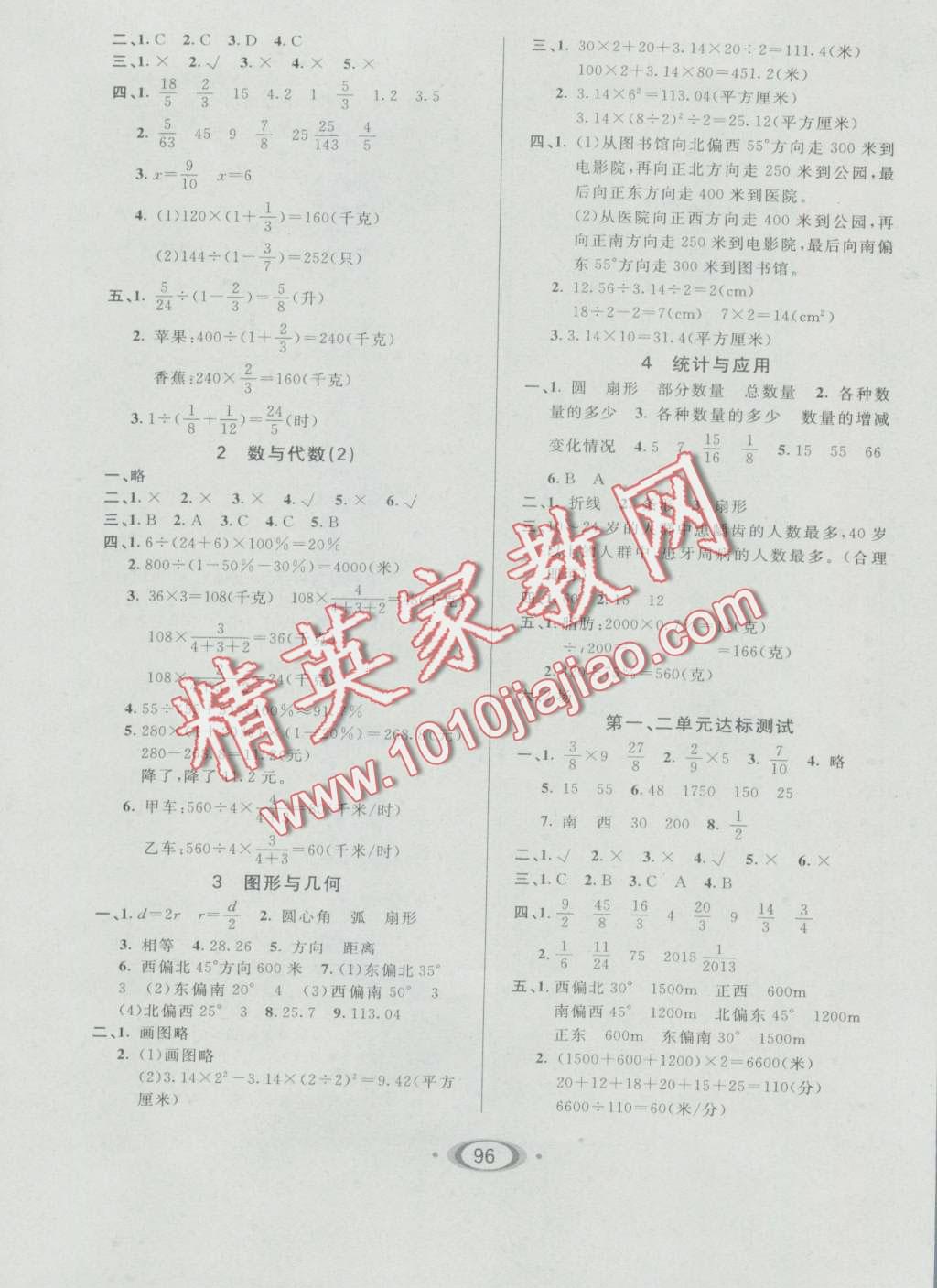 2016年小学生1课3练培优作业本六年级数学上册人教版 第6页