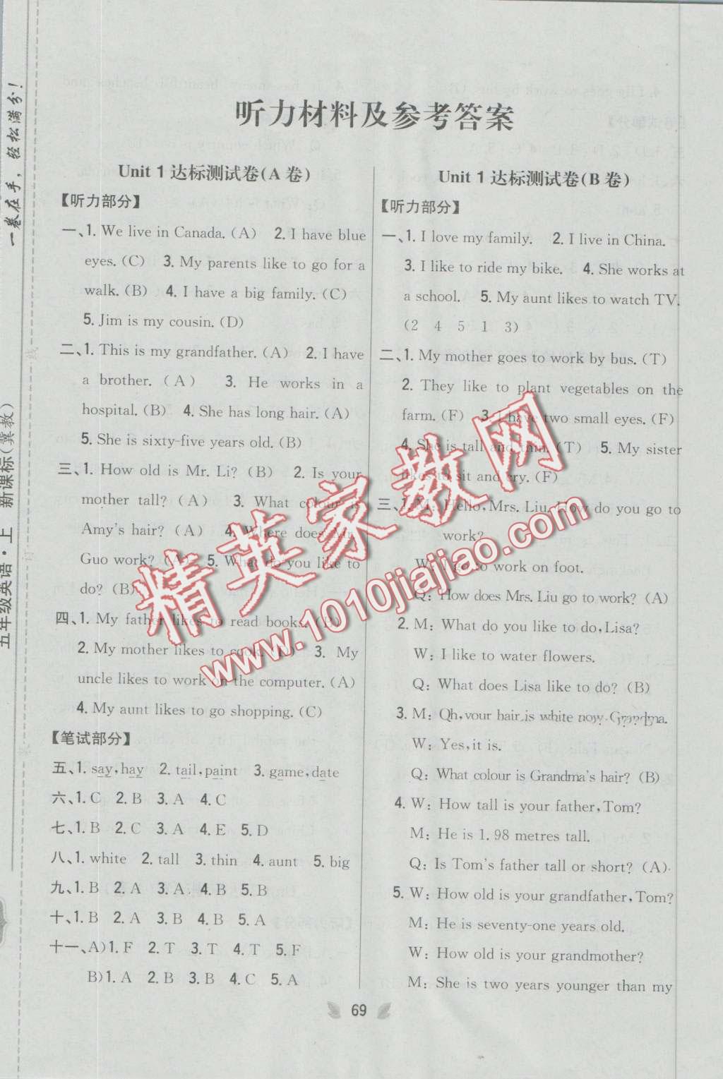 2016年小學(xué)教材完全考卷五年級英語上冊冀教版 第1頁