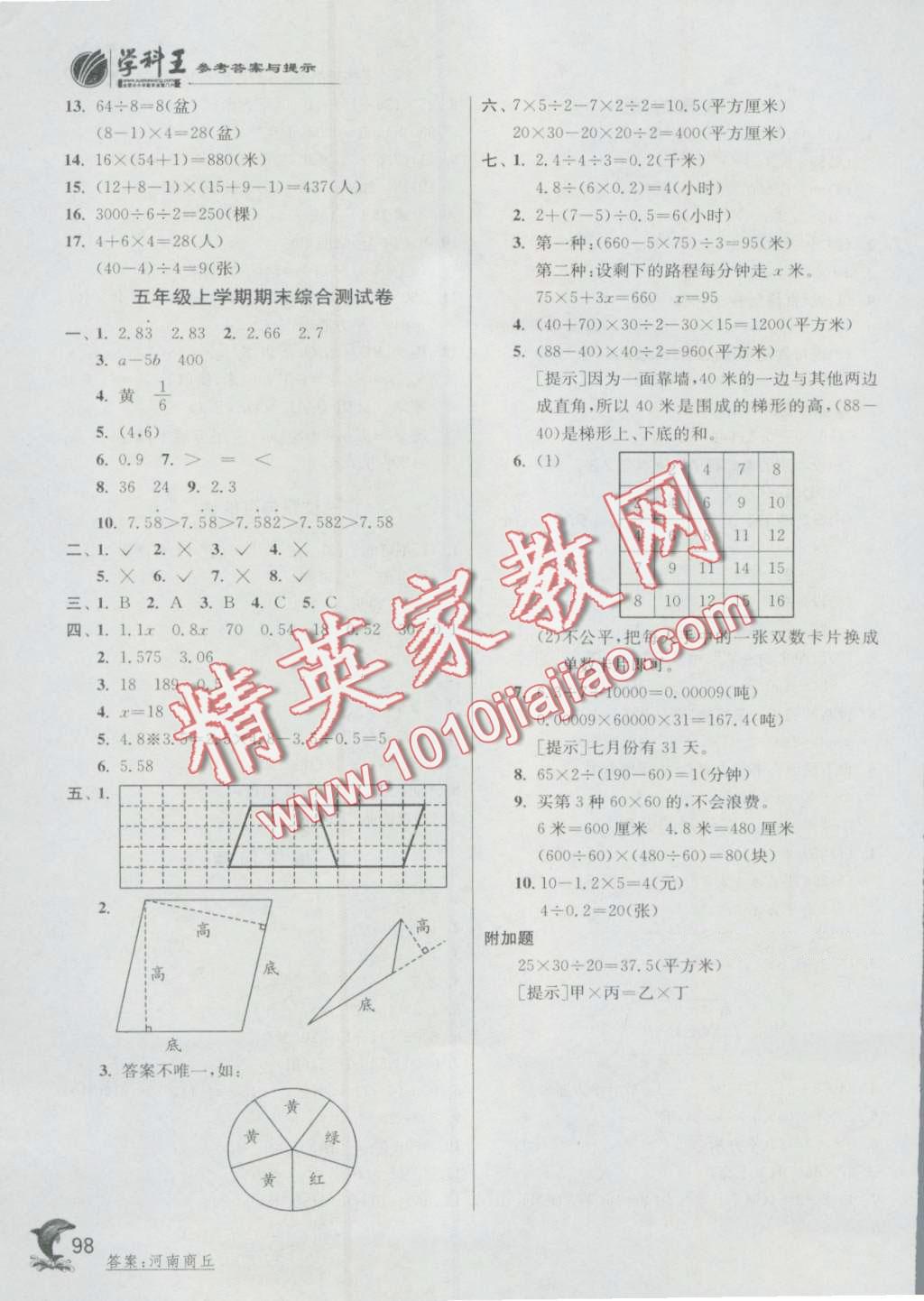 2016年實驗班提優(yōu)訓(xùn)練五年級數(shù)學(xué)上冊人教版 第15頁