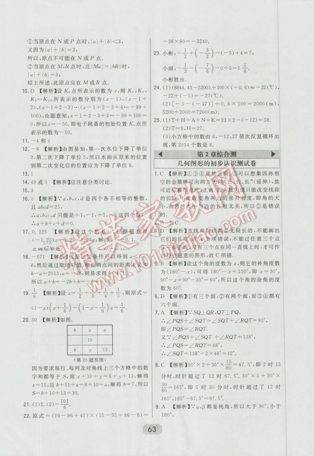 2016年北大绿卡七年级数学上册冀教版 第39页