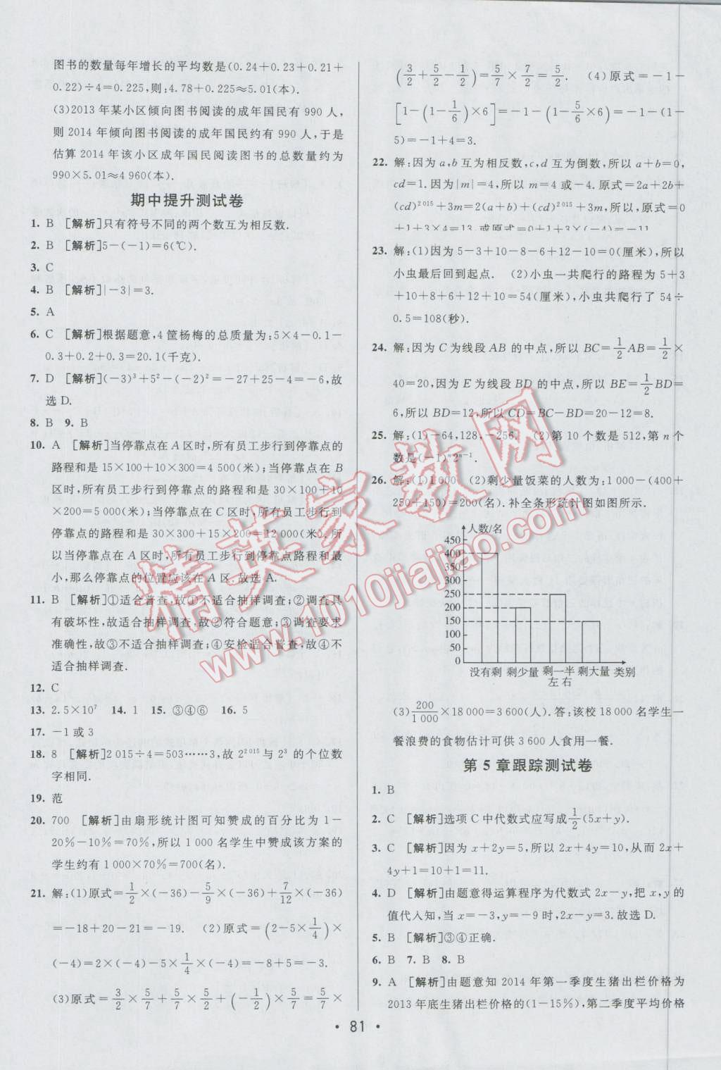 2016年期末考向標(biāo)海淀新編跟蹤突破測試卷七年級數(shù)學(xué)上冊青島版 第5頁