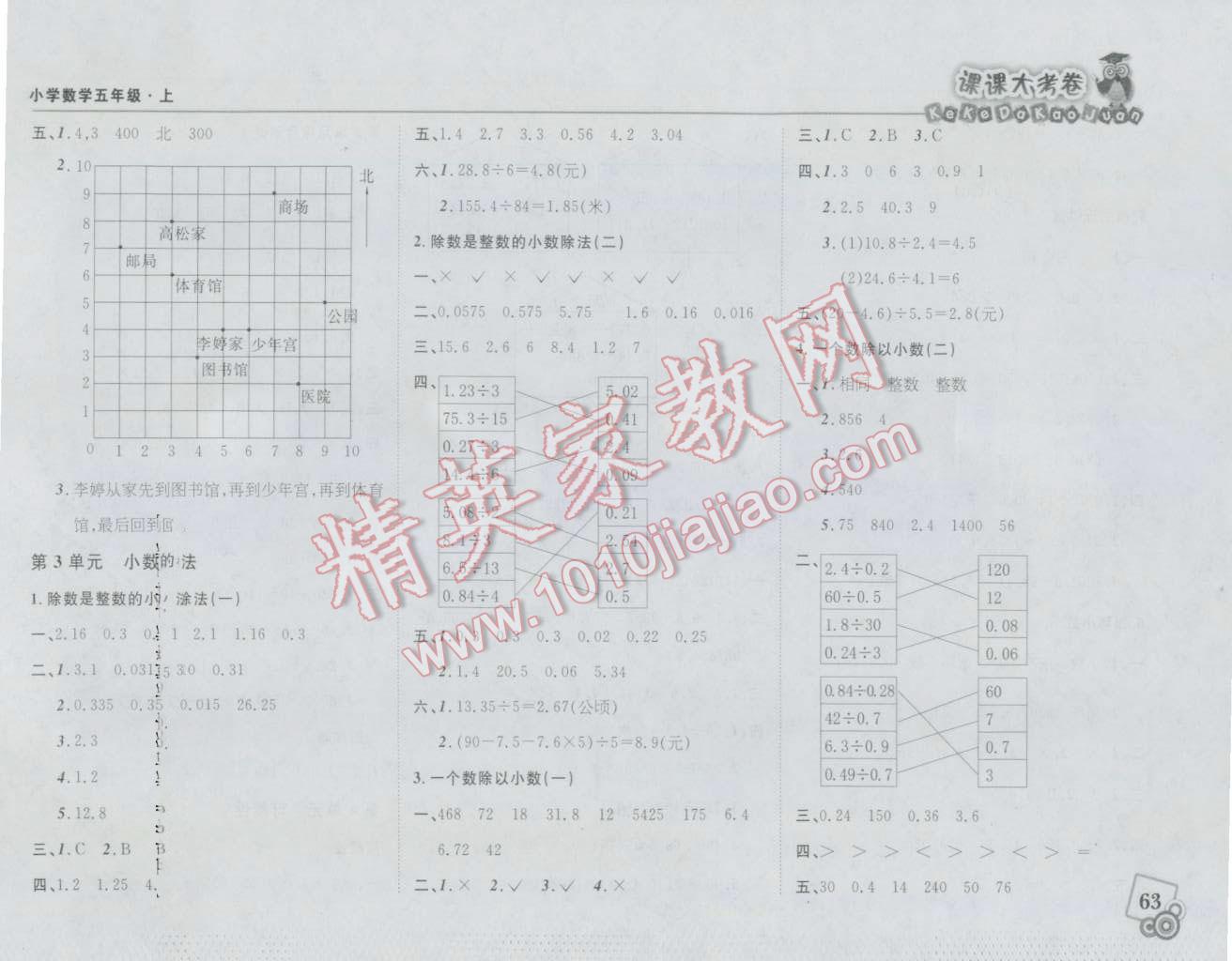 2016年北大綠卡課課大考卷五年級數(shù)學(xué)上冊人教版 第3頁