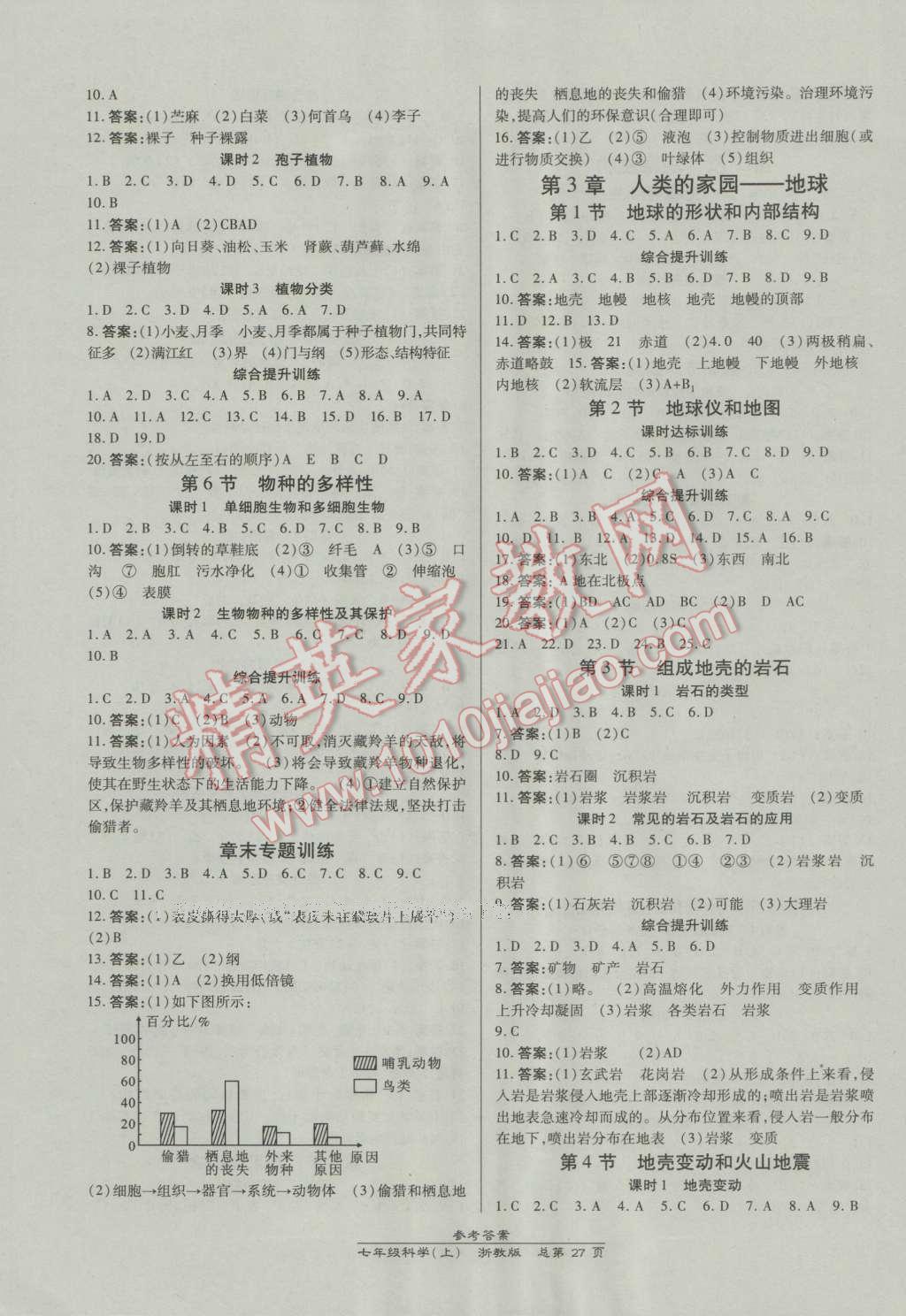 2016年高效课时通10分钟掌控课堂七年级科学上册浙教版浙江专版 第3页