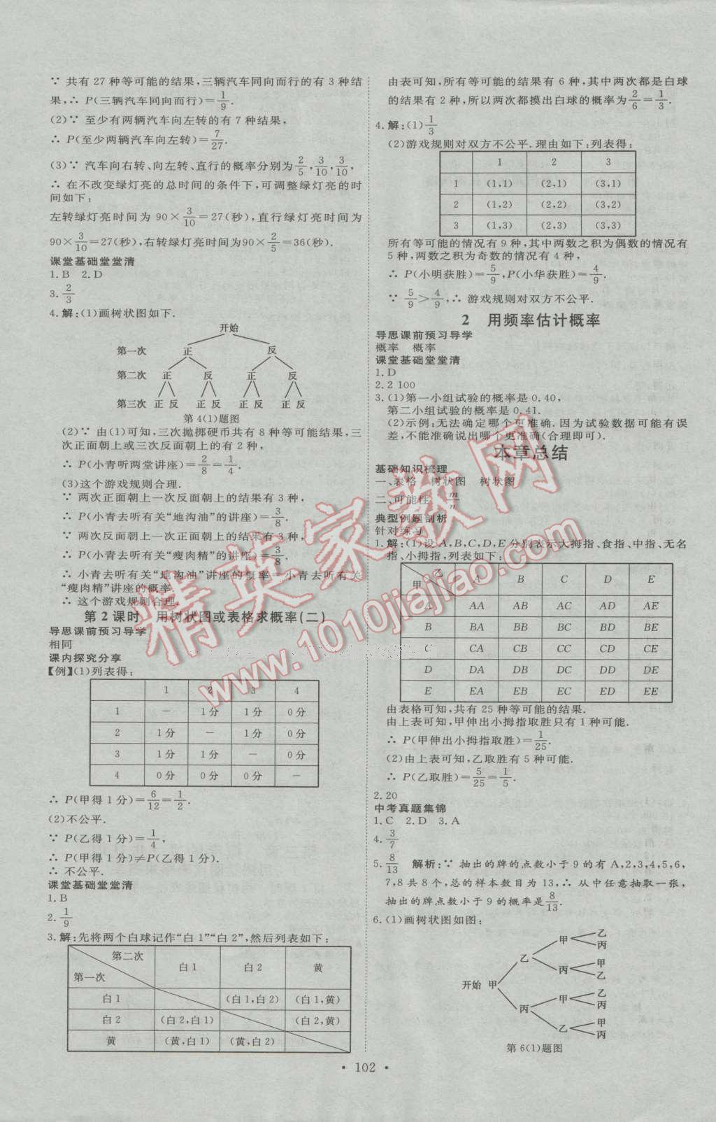 2016年优加学案课时通九年级数学上册北师大版 第24页